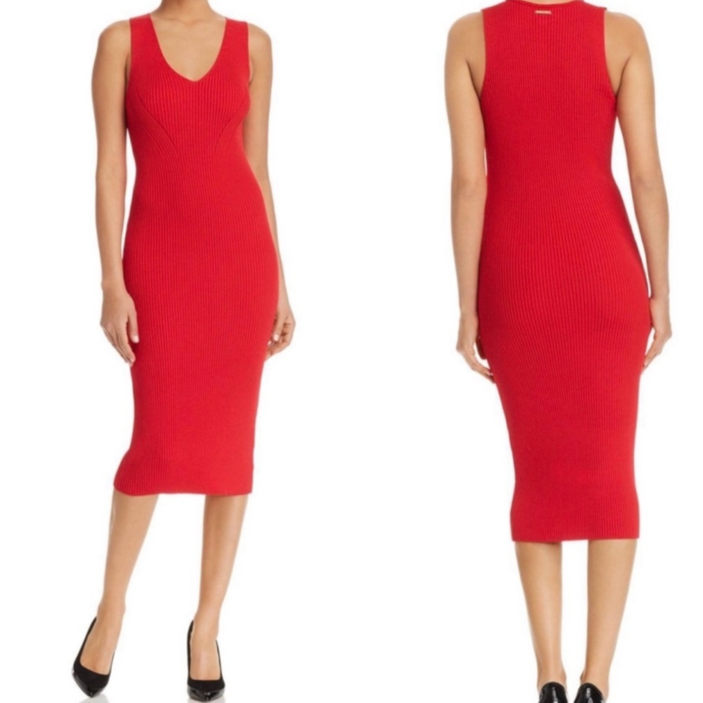 Michael Kors Red Knit Bodycon Dress Women’s XXS